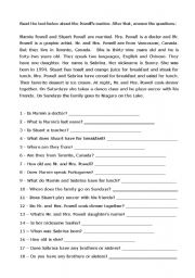 English Worksheet: The Powells Routine