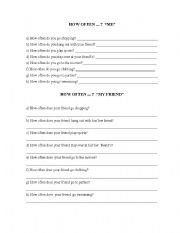 English worksheet: Hoe often...