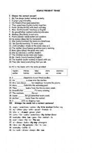 English Worksheet: Simple Present Tense