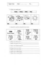 English worksheet: weather  season ordinal number and so on