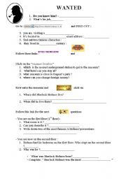 English Worksheet: Sherlock Holmes webuqest