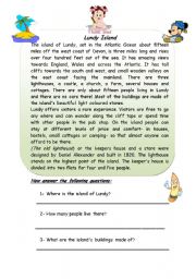 English Worksheet: lundy island