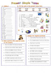 English Worksheet: simple present tense