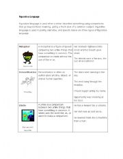 English Worksheet: figurative language