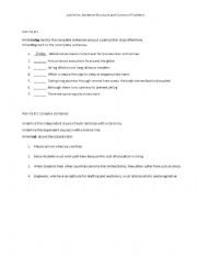 English worksheet: sentence structure