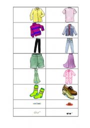 English worksheet: clothing exercise
