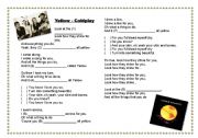 English Worksheet: COLDPLAY - YELLOW Song Activity