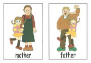 English Worksheet: family members flash cards