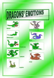 English Worksheet: DRAGONS FEELINGS (2 pages)