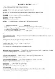 English Worksheet: Advanced vocabulary test 1