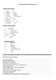 English Worksheet: Advanced vocabulary test 2
