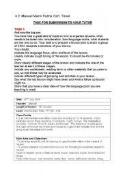 English Worksheet: CERTIFICATE TESOL FINAL LESSON PLAN