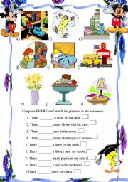 English Worksheet: there is /are