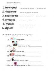 English worksheet: the house