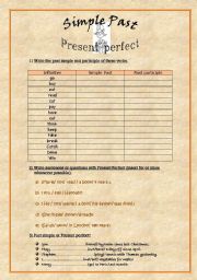 English worksheet: simple past/ present perfect