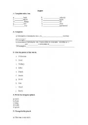 English worksheet: Plural words exercise