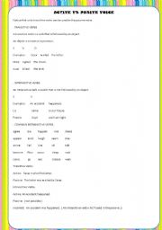 English Worksheet: ACTIVE VS PASIVE VOICE