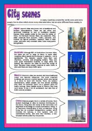 English Worksheet: City Scenes