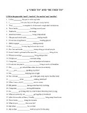 English Worksheet: used to