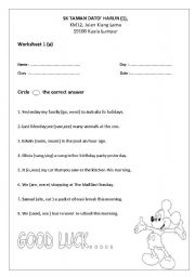 English Worksheet: Past Tense
