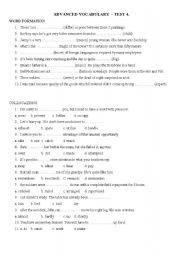 English Worksheet: Advanced vocabulary test 4
