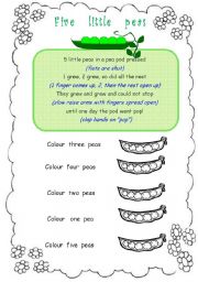 English Worksheet: Five little peas