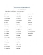 English Worksheet: Vocabulary