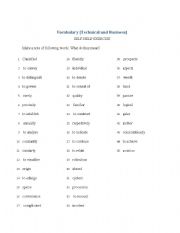 English worksheet: Vocabulary