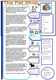 English Worksheet: The Pet Shop