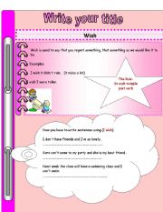 English Worksheet: wish