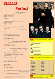 English Worksheet: Present Perfect Exercises Lyrics + KEY