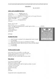 English Worksheet: Amazing - Aerosmith