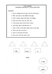 English Worksheet: picture dictation
