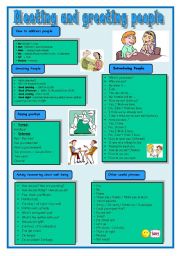 English Worksheet: Meeting and greeting people - conversation guide