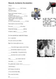 English Worksheet: song: Please Mr Postman