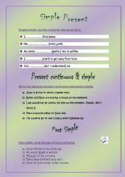 English worksheet: Mixture of tenses