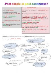 English Worksheet: the 2 pasts rules and practice
