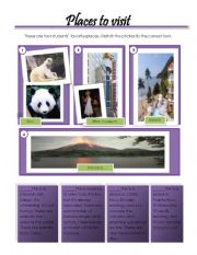 English Worksheet: Places to visit