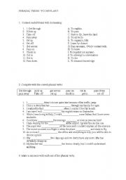 English worksheet: Phrasal verbs exercises