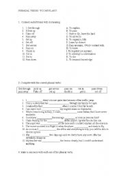 English Worksheet: Phrasal verbs exercises