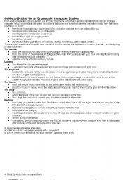 English Worksheet: Setting up a Computer