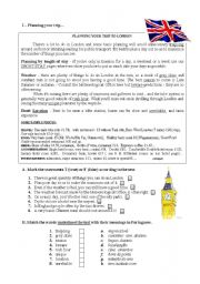 English Worksheet: planning a trip to London