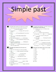 English Worksheet: SIMPLE PAST WITH BE