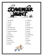 Vocabulary Scavenger Hunt Esl Worksheet By Bubichella