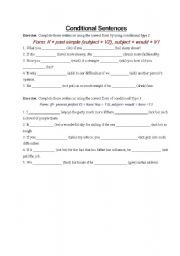 English Worksheet: conditional sentences