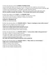 English worksheet: PASSIVE VOICE SENIOR YEAR TEST