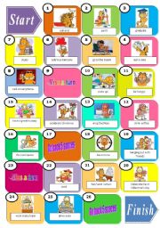 English Worksheet: Garfield actions boardgame (28.07.2011)