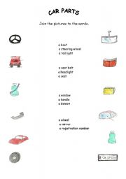 English Worksheet: CAR PARTS