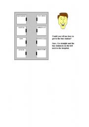 English Worksheet: Can you tell me how to get to the bus stop