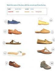 English Worksheet: shoes